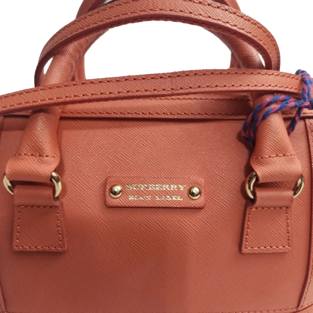 Authentic orange Burberry blue label leather mini boston 2-way bag - Picture 2 of 11